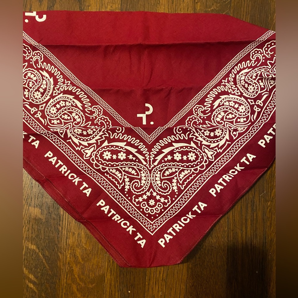 Patrick Ta Burgundy Bandana with White Paisley